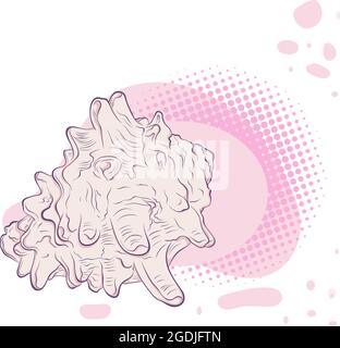 Conchiglia spiked su sfondo macchiato Illustrazione Vettoriale