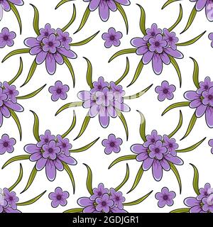 Motivo vettoriale senza cuciture con fiori di lavanda. Illustrazione Vettoriale