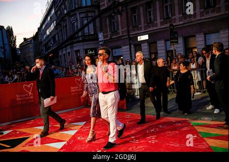 Sarajevo, Bosnia-Erzegovina. 13 Agosto 2021. Il regista Danis Tanovic inaugura il 27° Festival del Cinema di Sarajevo. (Foto di Tom Barlow-Brown/SOPA Images/Sipa USA) Credit: Sipa USA/Alamy Live News Foto Stock