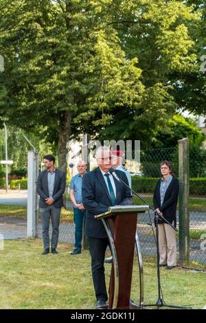 Bernd Lange, em 13. Agosto 2021 wird an den Beginn des Baus der Berliner Mauer und die vollständige Schließung der innerdeutschen Grenze vor 60 Jahre Foto Stock