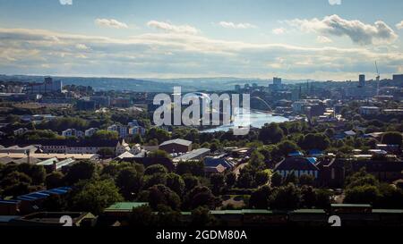 Vista aerea di Newcastle upon Tyne Foto Stock