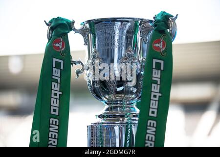 Primo piano del trofeo Carabao Cup Foto Stock