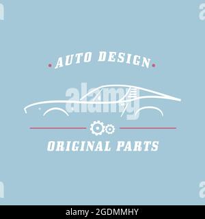 Etichetta Classic Car. Servizio auto, ricambi originali. Illustrazione vettoriale. Illustrazione Vettoriale