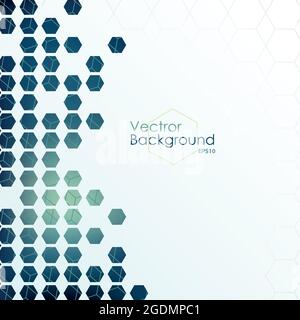 Fondo esagonale progettato. Scalabilità geometrica astratta, illustrazione di modelli per presentazioni, web, infografiche o brochure. Illustrazione Vettoriale