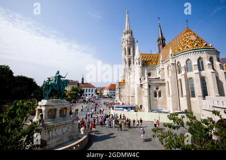 La chiesa di Nostra Signora o la chiesa di Matthias ( Mátyás templom), il quartiere del Castello di Budapest, Ungheria Foto Stock