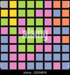 Illustrazione grafica generativa dei pixel a colori geometrici astratti Illustrazione Vettoriale