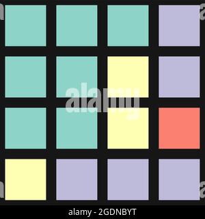 Illustrazione grafica generativa dei pixel a colori geometrici astratti Illustrazione Vettoriale