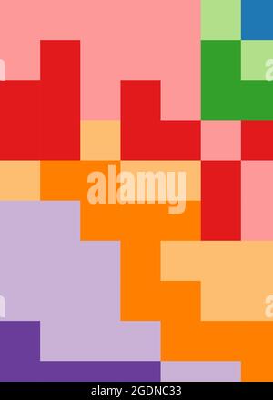 Illustrazione grafica generativa dei pixel a colori geometrici astratti Illustrazione Vettoriale