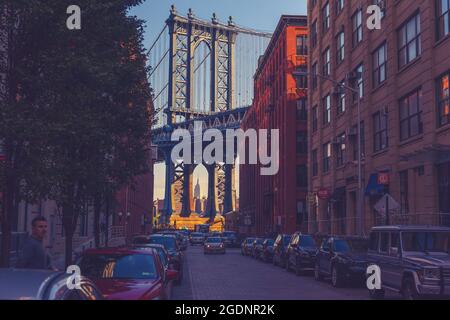 Strade di Dumbo New York Foto Stock