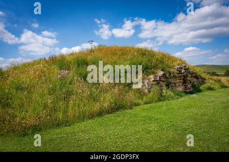 Tutti i cannings moderno barrow Neolitico lungo in Wiltshire, Regno Unito Foto Stock