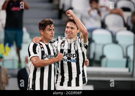 Federico Chiesa (Juventus FC) festeggia con Paulo Dybala (Juventus FC) durante la Pre-Season friendly Game Football Match / LM Foto Stock