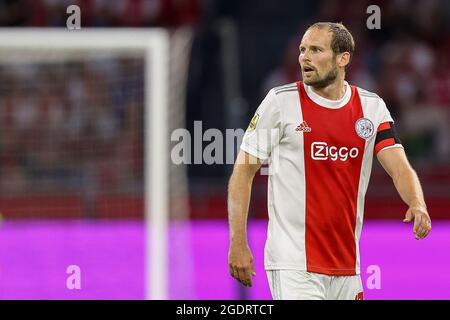 AMSTERDAM, PAESI BASSI - AGOSTO 14: Daley Blind di Ajax durante la partita olandese di Eredivisie tra Ajax e N.C.A. alla Johan Cruijff Arena il 14 agosto 2021 ad Amsterdam, Paesi Bassi (Foto di Herman Dingler/Orange Pictures) Foto Stock