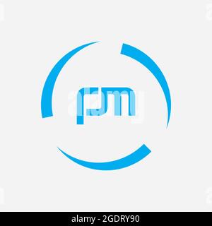 Logo iniziale della lettera PM con il modello vettoriale della tipografia creativa moderna di business. Vettore del logo PM Creative Letter Foto Stock