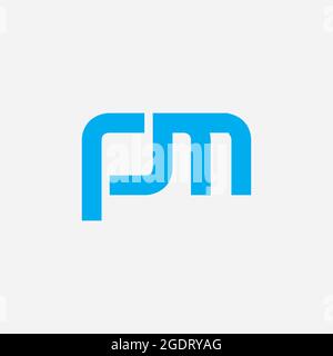 Logo iniziale della lettera PM con il modello vettoriale della tipografia creativa moderna di business. Vettore del logo PM Creative Letter Foto Stock