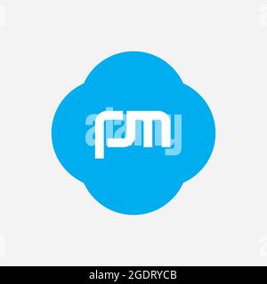 Logo iniziale della lettera PM con il modello vettoriale della tipografia creativa moderna di business. Vettore del logo PM Creative Letter Foto Stock