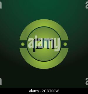 Logo iniziale della lettera PM con il modello vettoriale della tipografia creativa moderna di business. Vettore del logo PM Creative Letter Foto Stock