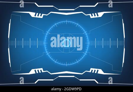 Grafica utente digitale. Pannello di controllo hi-tech. Design futuristico dello schermo dell'interfaccia HUD Vector. Visualizzazione della tecnologia di realtà virtuale sci-Fi Illustrazione Vettoriale