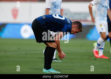 Andrea Pinamonti (FC Internazionale) durante l'Inter - FC Internazionale vs Dinamo Kiev, simpatico tappetino da calcio - Photo .LiveMedia/Francesco Scaccianoce Foto Stock