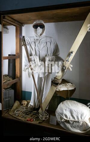 Divise delle truppe alpine, fortezza di Bramafam, Bardonecchia (to), Italia Foto Stock