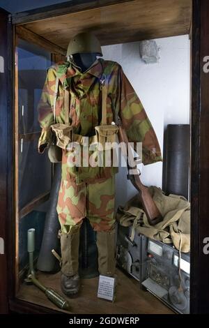 Divise delle truppe alpine, fortezza di Bramafam, Bardonecchia (to), Italia Foto Stock