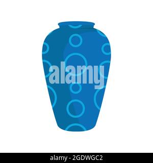 Vaso in ceramica isolato su fondo bianco. Vettore Illustrazione Vettoriale
