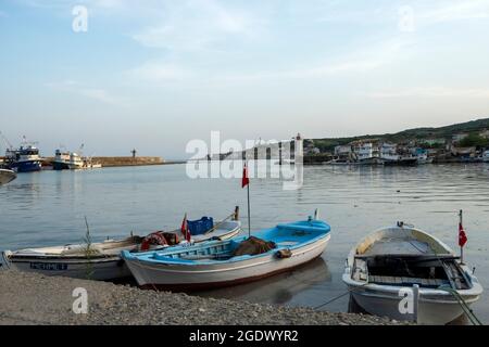 Mürefte è una città balneare della provincia di Tekirdağ, situata sulla costa settentrionale del Mar di Marmara, nella Tracia in Turchia. Data della visita 28 luglio 202 Foto Stock