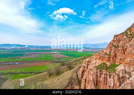 Burrone di Rapa Rosie, riserva geologica e un monumento naturale, vicino a Sebes in Transilvania, Romania Foto Stock