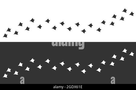 Sentiero di anatra. Footprint vettoriale piatto di anatra o uccello d'oca Illustrazione Vettoriale