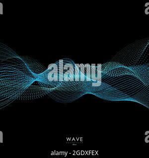 Sfondo astratto. Onde di particelle fluenti Illustrazione Vettoriale