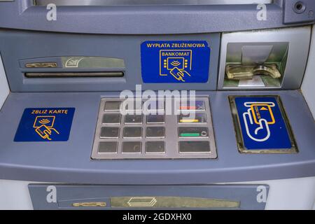 Euronet nel mondo ATM a Varsavia, Polonia Foto Stock