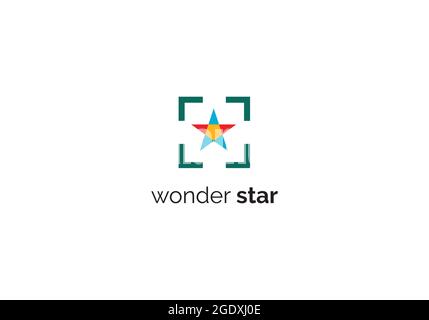 modello di design del logo wonder star Illustrazione Vettoriale