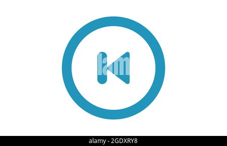 Immagine vettoriale con icona piatta freccia precedente Illustrazione Vettoriale