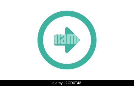 Icona successiva, illustrazione vettoriale. Stile di disegno piatto. Vettore icona seguente illustrazione isolata su sfondo bianco, icona successiva Eps10. Illustrazione Vettoriale