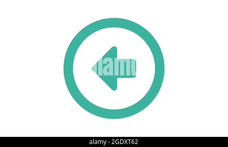 Immagine vettoriale con icona piatta freccia precedente Illustrazione Vettoriale