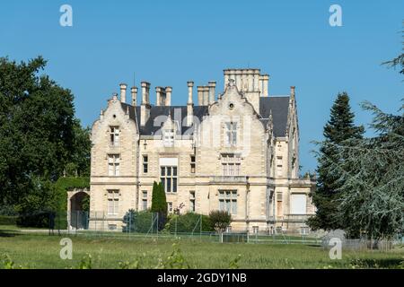 Château Lanessan, a Cussac, situato lungo la famosa strada del vino del Médoc in Gironda, Francia Foto Stock