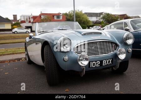 1961 Austin Healey 3000 a Helensburgh Classic car rally di proprietà di Robert Oliver. Foto Stock