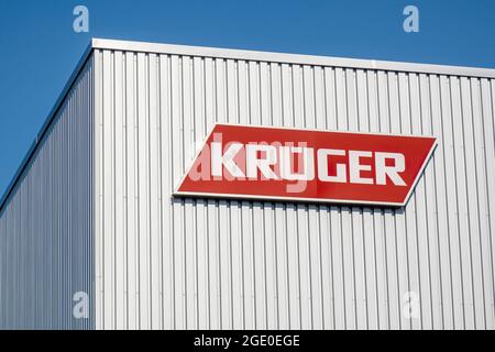 DIELSDORF, SVIZZERA - 27 APRILE 2020: Kruger è un'azienda specializzata in condizionatori d'aria, nonché per deumidificare, riscaldare, raffreddare e rinnovare Foto Stock