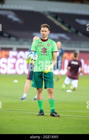 Torino, Italia. 15 agosto 2021. Etrit Berisha (Torino FC)durante la partita di calcio Coppa Italia tra Torino FC e noi Cremonese il 15 agosto 2021 allo Stadio Grande Torino di Torino - Foto Nderim Kaceli Credit: Agenzia indipendente di Foto/Alamy Live News Foto Stock