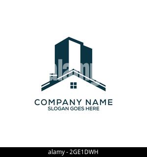 Luxury Construction building logo design, lettera N appartamento vettore immobiliare, può essere utilizzato come simboli, identità del marchio, logo aziendale, icone, o altro Illustrazione Vettoriale