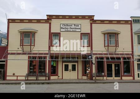 Skagway storico e vari edifici in città Foto Stock