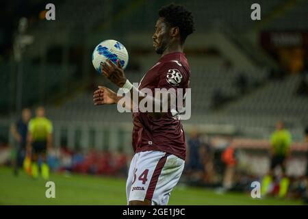 Torino, Italia. 15 agosto 2021. OLA Aina del Torino FC durante la Coppa Italia match tra Torino FC e US Cremonese. Torino ha vinto 4-1 dopo le penaliti (Foto di Alberto Gandolfo/Pacific Press) Credit: Pacific Press Media Production Corp./Alamy Live News Foto Stock