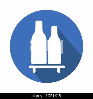 Vector Graphic of Bottles Shelf - piatto - illustrazione semplice. Tratto modificabile. Modello di disegno vettoriale.stile outline design.sfiducia grafica vettoriale Illustrazione Vettoriale