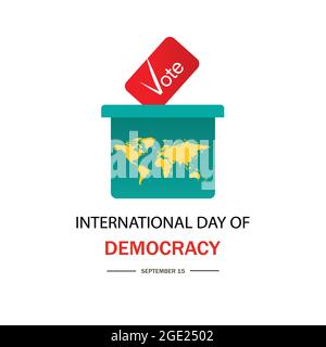 Giornata internazionale della democrazia. Settembre 15. Icona del vettore del riquadro di votazione. Illustrazione Vettoriale
