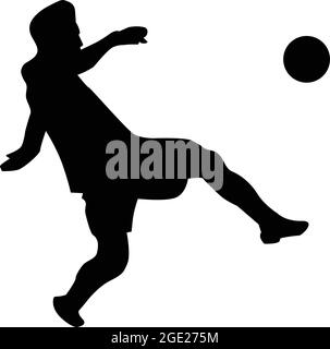 Silhouette per giocatori di calcio o di calcio. Pallone calciatore isolato. Illustrazione Vettoriale