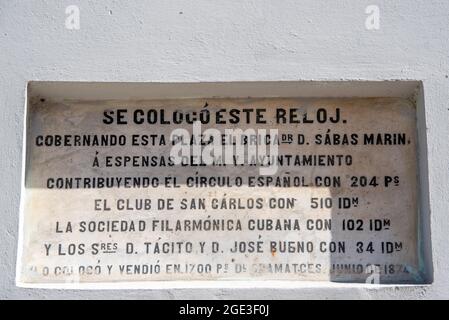 Dettagli architettonici dell'edificio a Santiago de Cuba, Cuba Foto Stock