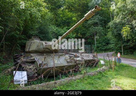 Carro armato principale di battaglia 'Walker Bulldog M 41' e carro armato antiaereo M 42 A1 'duster', esercito degli Stati Uniti, WW2, Siegfried Line, Pirmasens, Renania-Palatina, Germania Foto Stock