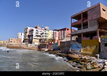 Il povero quartiere di Ouzai, sobborghi meridionali, Beirut, Libano. Foto Stock