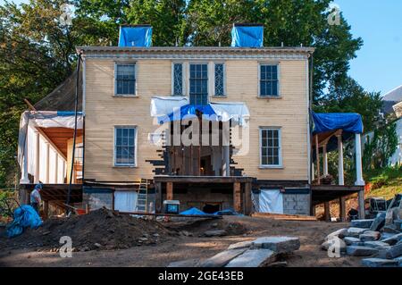 Harlem, Hamilton Heights, Sugar Hill dsitrict, Hamilton Grange National Memorial, casa storica in stile federale, ex casa di Alexander Hamilton comp Foto Stock