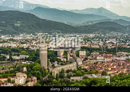 La città di Grenoble è presente in tutti gli eventi della storia francese. Oggi è il centro di vari progressi sociali e scientifici.Grenoble, Francia Foto Stock