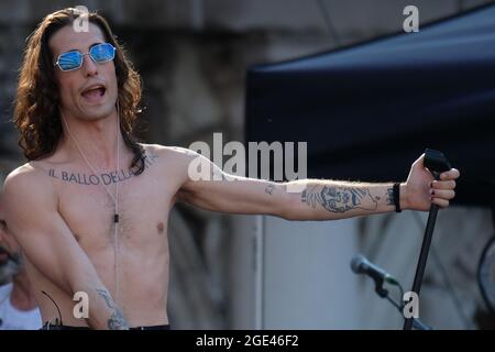 La band Maneskin durante l'Aperol Happy Togheter Live in Venice, Italy, Julay 1, 2019 Foto Stock